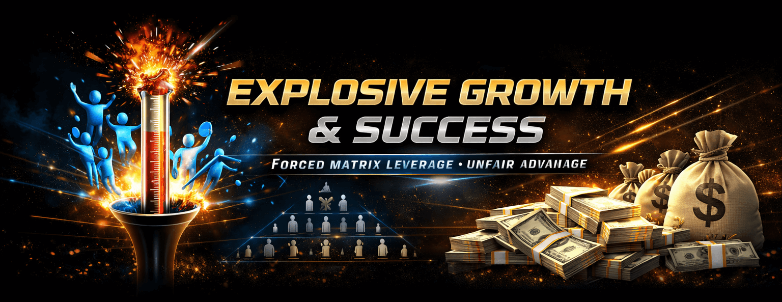 Explosive growth and success graphic banner